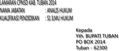 Sampul Depan Lamaran CPNS